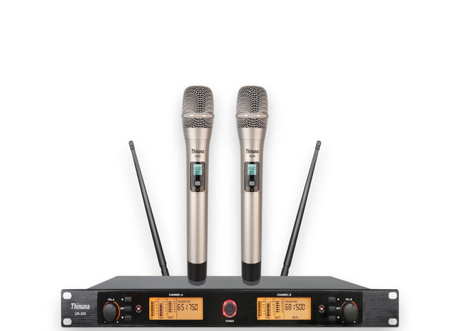 UR-200 Professional 2 Channel UHF Wireless System Microphone Set
