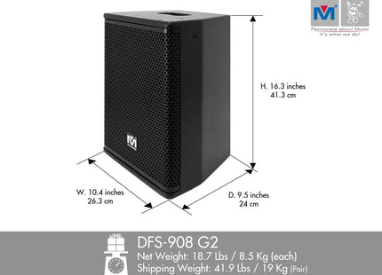 DFS-908 2-WAY FULL RANGE SPEAKER 400 WATTS (PAIR)