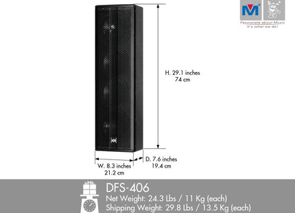 DFS-406 LOA CỘT/GIỌNG HÁT 320 WATT (ĐƠN)