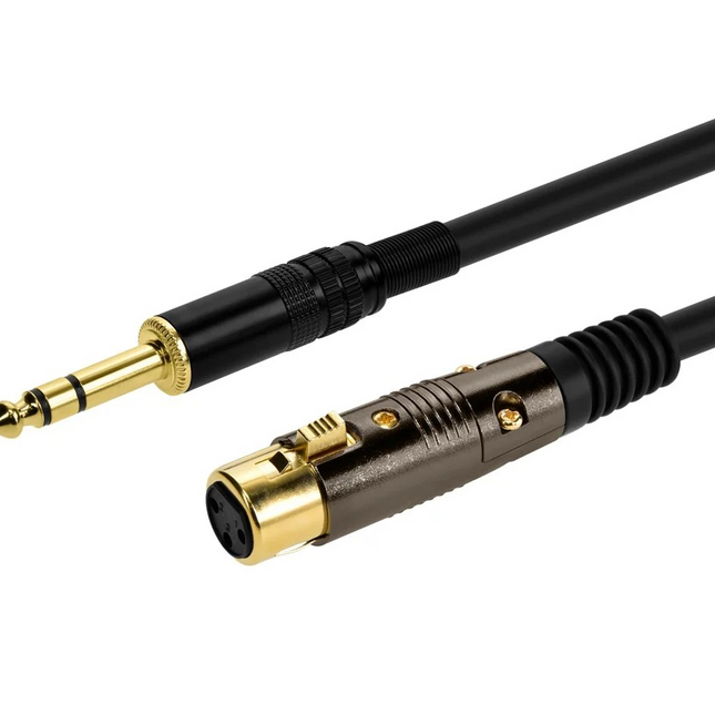 Premier Series XLR Female to 1/4in TRS Male Cable, 16AWG (Gold Plated) 3 ft